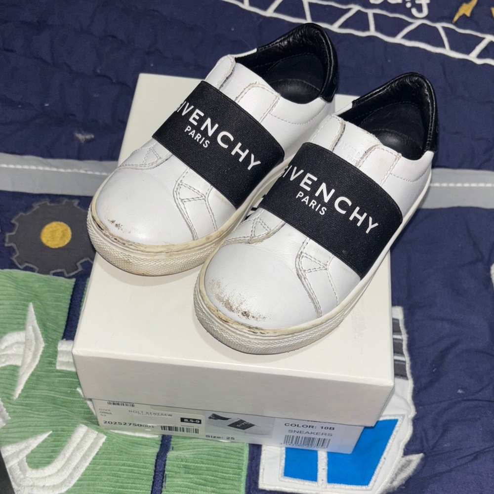 Givenchy Kids White and Black Sneakers